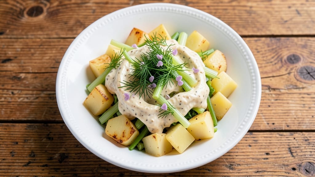 Blue Apron Potato Salad Recipe: Herb-Infused Cream Cheese with Crispy Celery Crowns