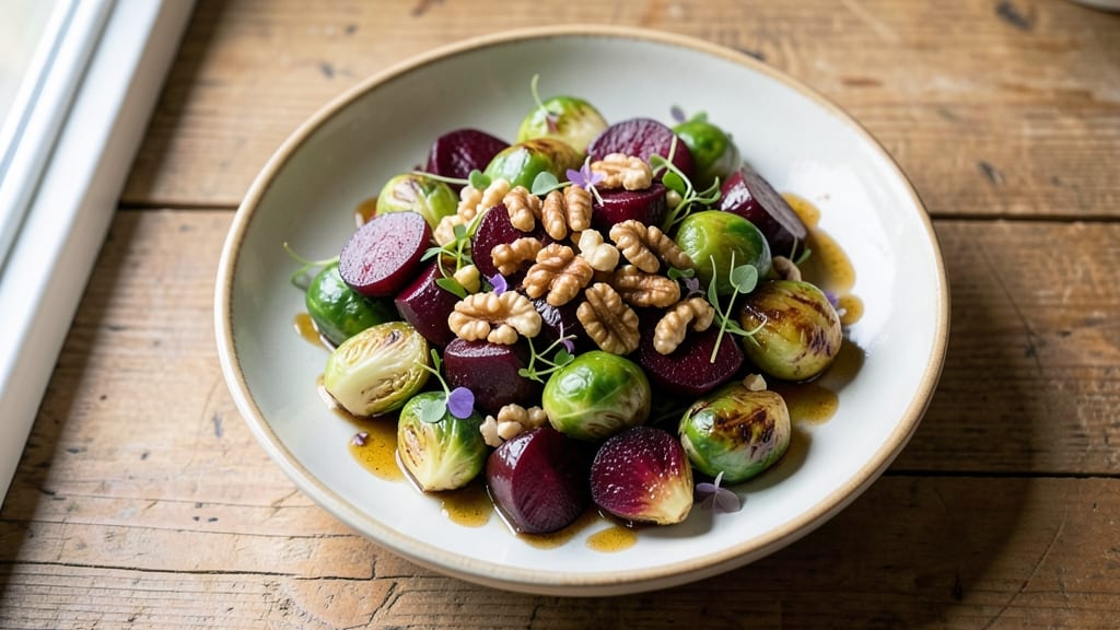 Brussels Sprouts and Beet Salad Recipe: Earthy Sweetness With Crispy Walnut Magic