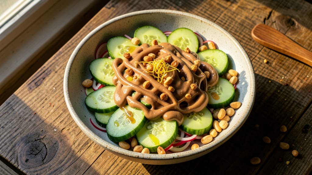 Asian Cucumber Salad with Peanut Butter Recipe: Crunchy, Creamy, Nutty Balance