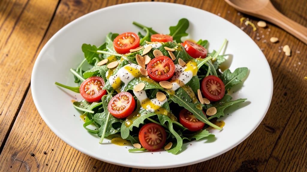 Baby Arugula Salad Recipe: Peppery Greens With Creamy Lemon Vinaigrette