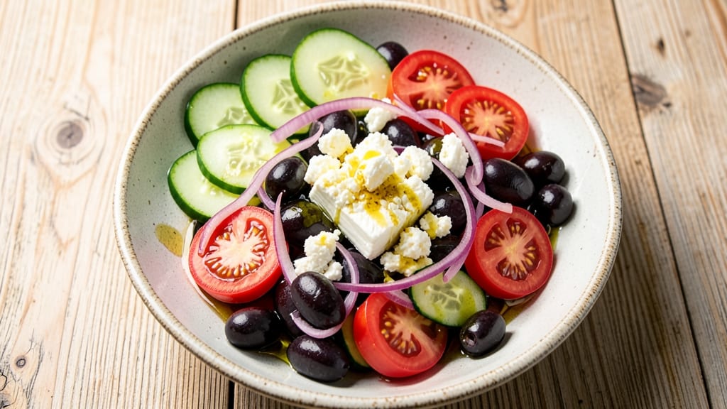 Best Greek Salad Recipe Ever: Crisp Cucumbers and Feta With Bold Lemon Zing