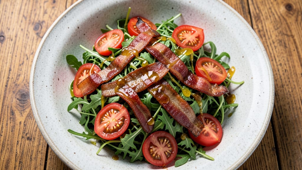 Bacon Tomato Salad Recipe: Smoky Crispy Bits Over Fresh Greens