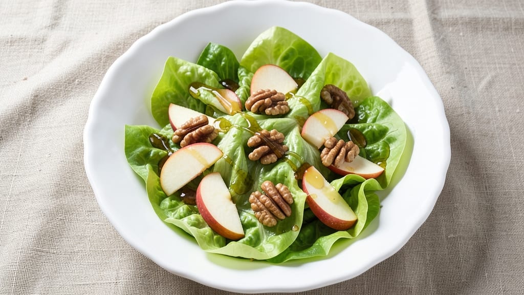 Apple Lettuce Walnut Salad Recipe: Crunchy Walnut Clusters and Apple Bites