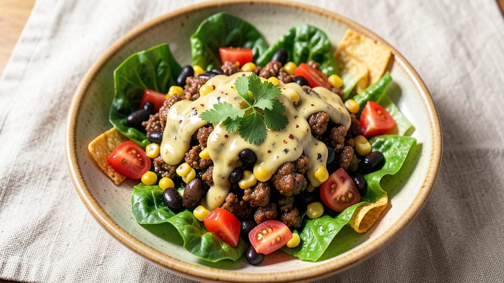 Awesome Taco Salad Recipe: Crunchy Toppings Over Smoky Chipotle Ranch