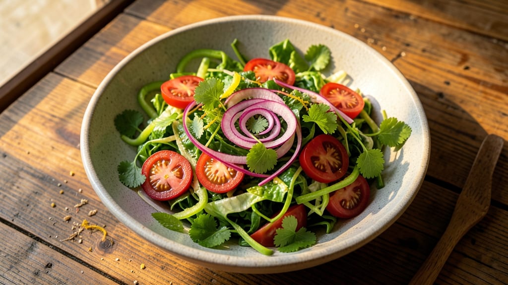 Brazilian Green Salad Recipe: Tropical Fruit and Citrus Brightness Explosion