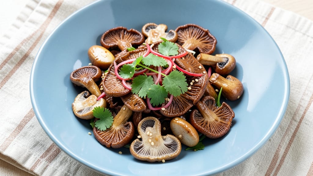 Asian Mushroom Salad Recipe: Umami-Packed Crunch With Sesame-Ginger Dressing