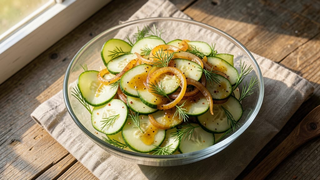 German Cucumber Salad Recipe No Sour Cream: Crisp Dill and Vinegar Zing in 10 Minutes