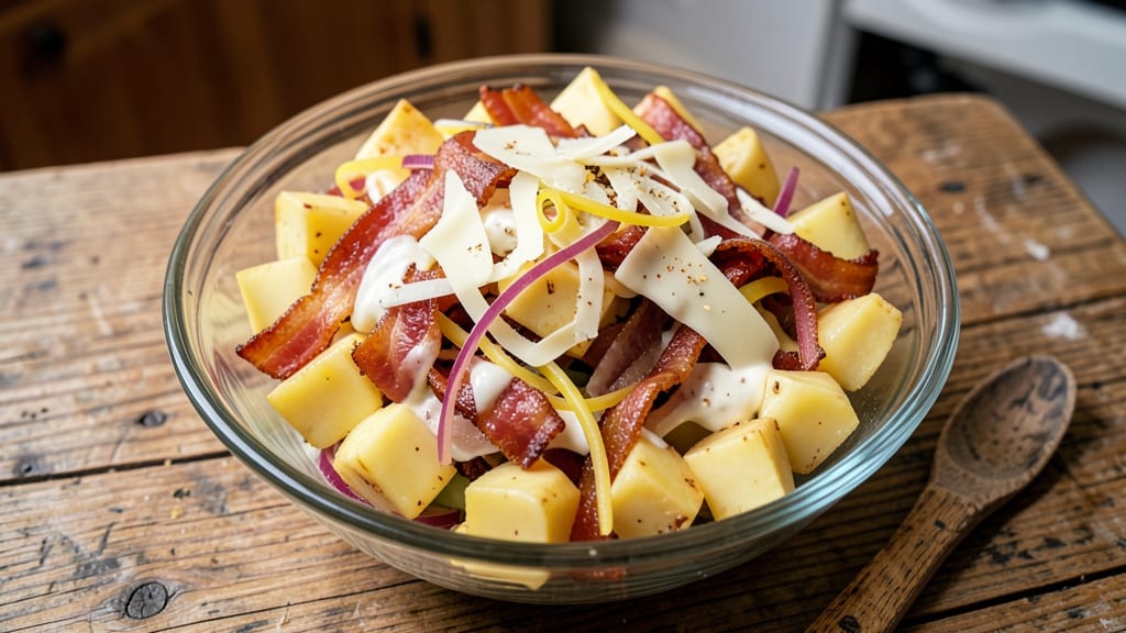 Bacon Cheese Potato Salad Recipe: Smoky Crispy Bites With Creamy Ranch Twist