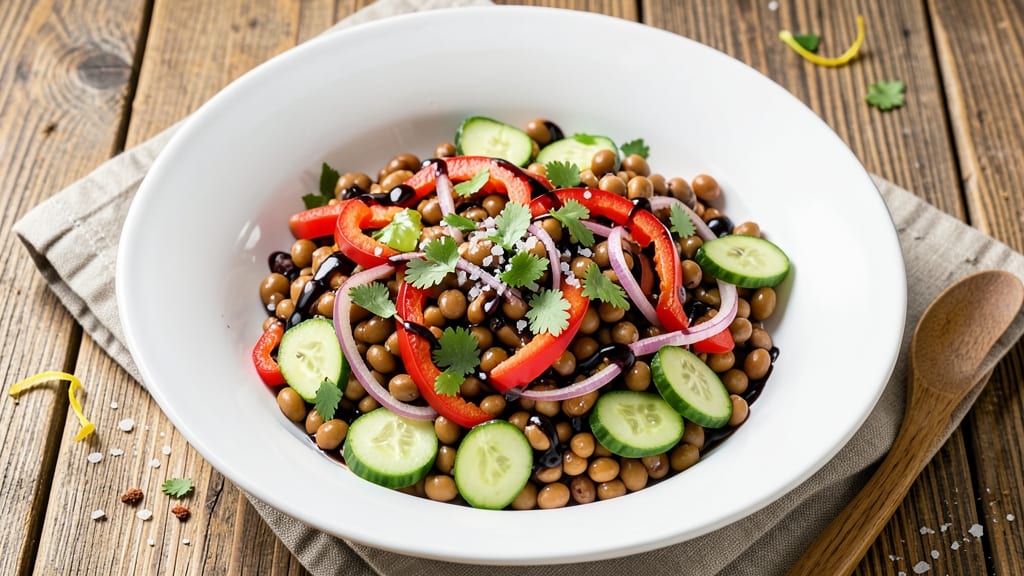 Black Eyed Pea Salad Recipe With Balsamic Vinegar: Bright Herb Zing and Crunchy Texture