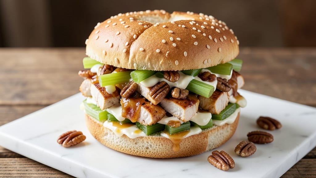 Copycat Arby's Pecan Chicken Salad Sandwich Recipe: Crunchy Celery Crowns Over Smoky Cream Cheese Bliss