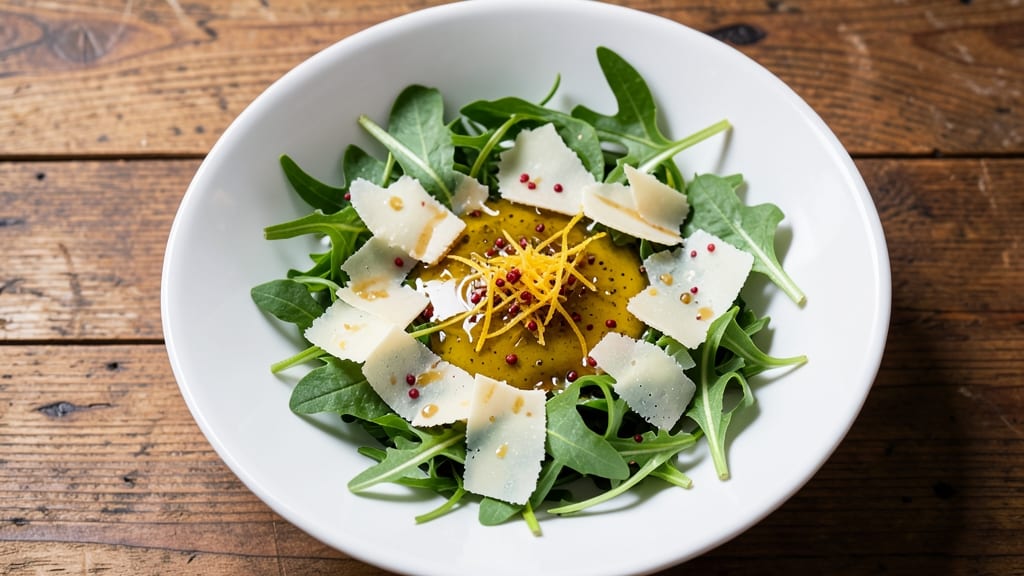 Arugula Parmesan Salad Recipe: Peppery Greens With Nutty Cheese Crunch