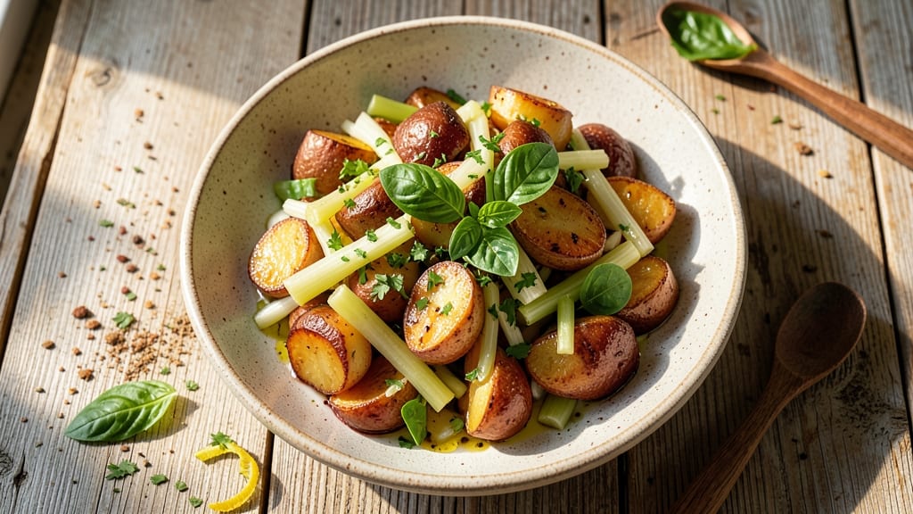 Antipasto Potato Salad Recipe: Crisp Celery Crowns and Italian Herb Magic