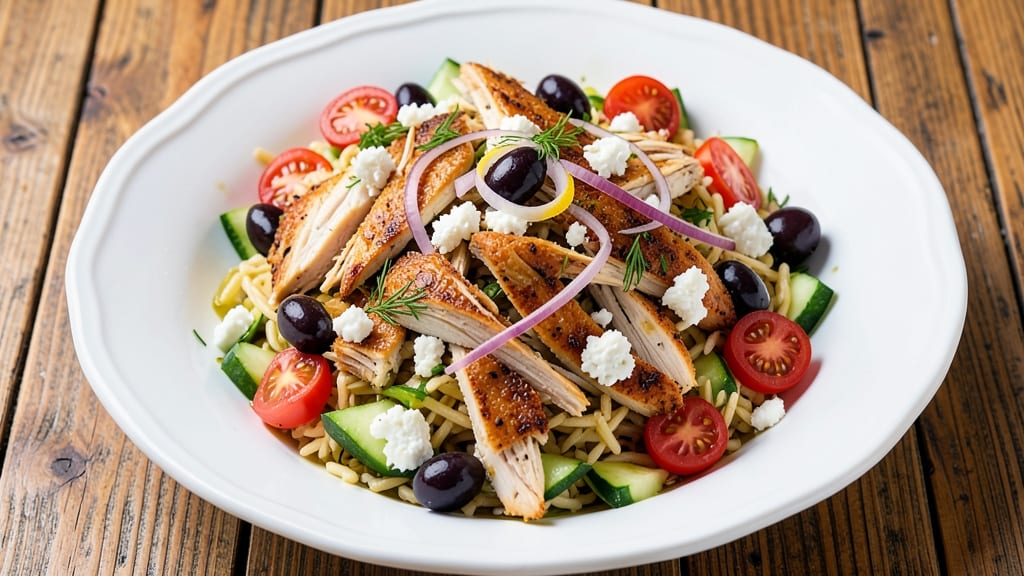 Costco Rotisserie Chicken Greek Pasta Salad Recipe: Shredded Tender Chicken Meets Mediterranean Crunch