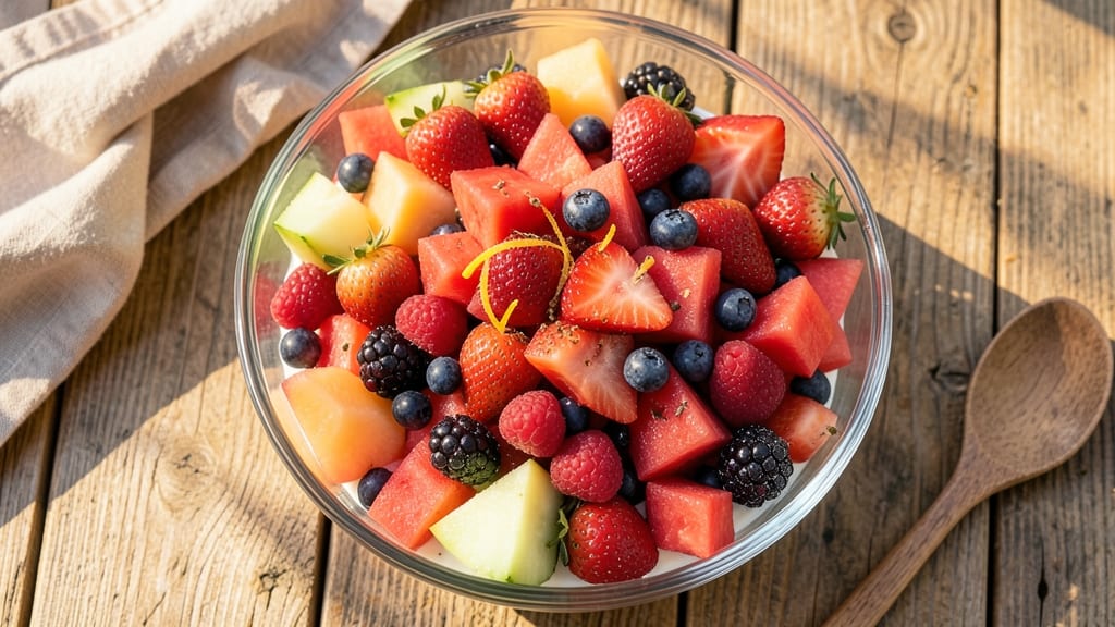 California Fruit Salad Recipe: Vibrant Rainbow Layers With Juicy Melon Base