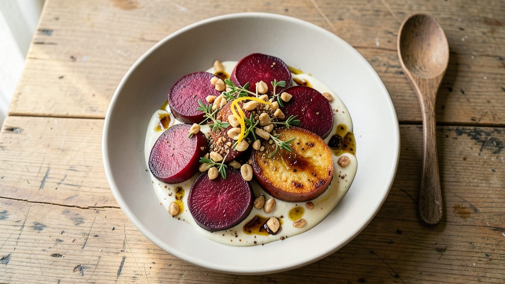 Biaggi's Beet Salad Recipe: Warm Roasted Beets with Goat Cheese Crumble