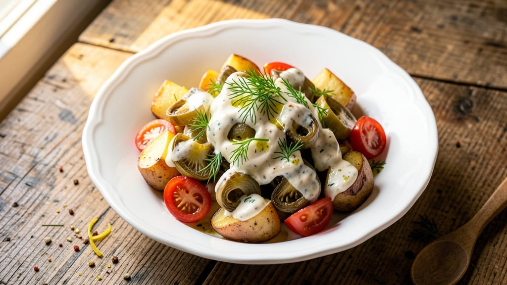 Artichoke Potato Salad Recipe: Herb-Infused Cream Cheese with Tart Artichoke Bite