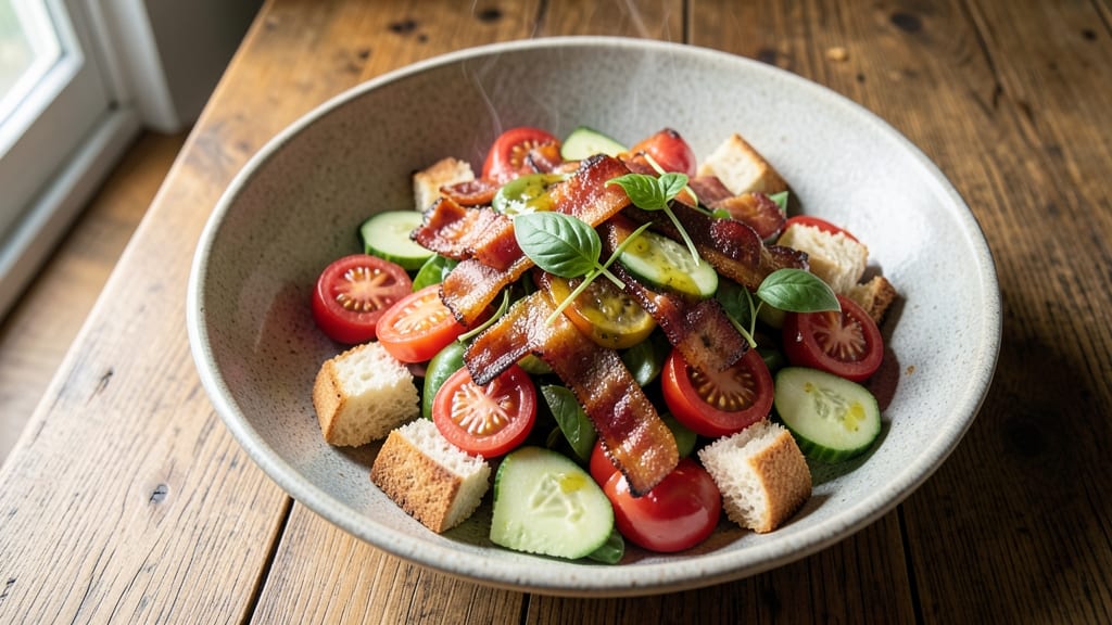 Blt Panzanella Salad Recipe: Crispy Croutons and Smoky Bacon Magic