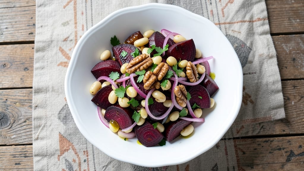 Beet and Bean Salad Recipe: Earthy Sweetness with Crispy Toasted Walnuts