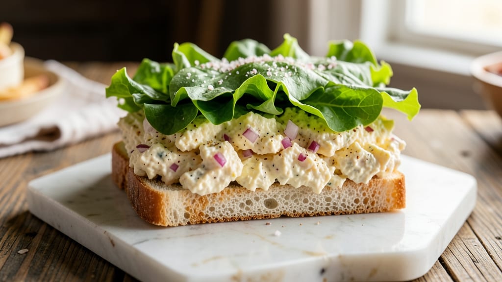 British Egg Salad Sandwich Recipe: Crisp Lettuce and Mustard-Yolk Sharpness
