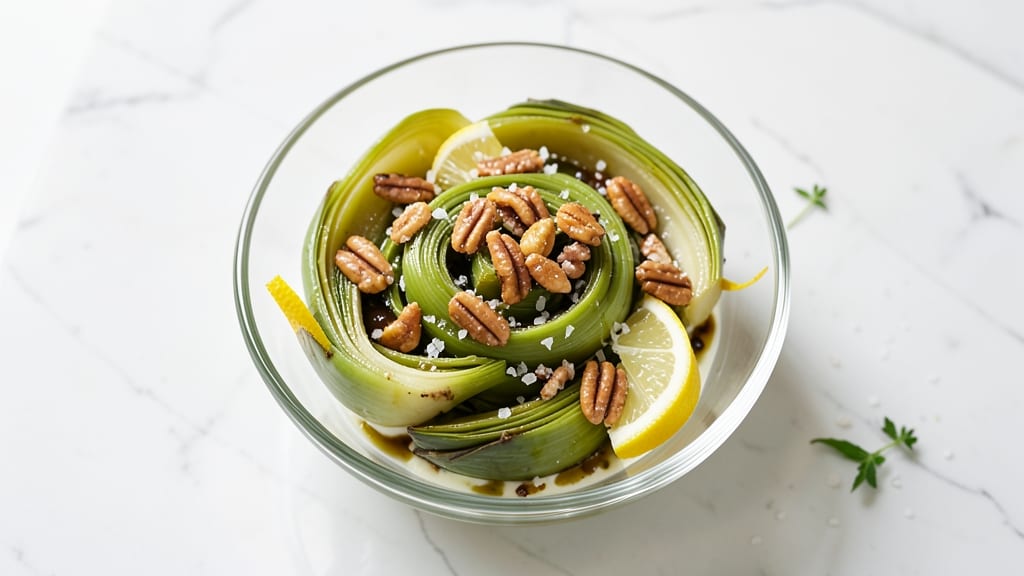 Nobu-Style Artichoke Salad Recipe: Marinated Hearts with Crispy Candied Pecans