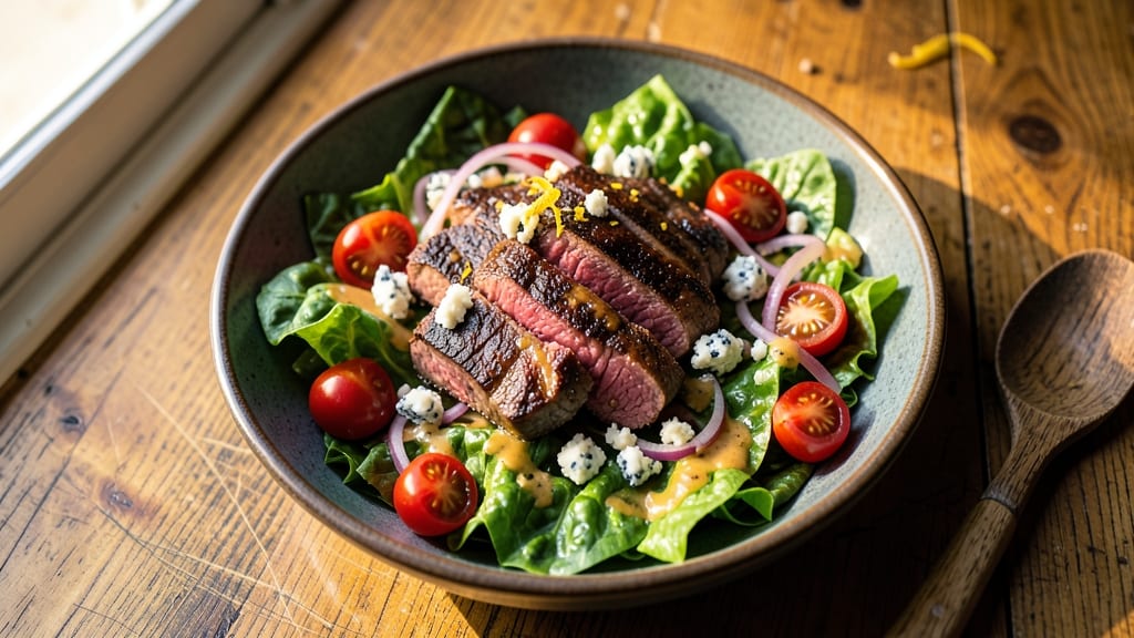 Applebee's Steak Salad Recipe: Tender Steak Chunks Over Creamy Herb Dressing