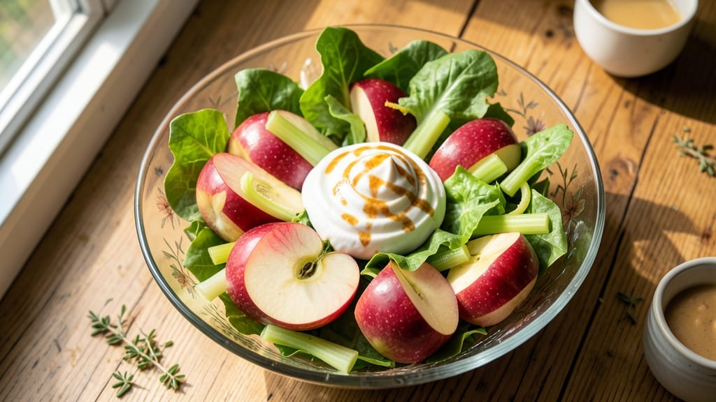 Apple Pie Salad Recipe: Celery Crowns Over Warm Spiced Cream Cheese Bliss