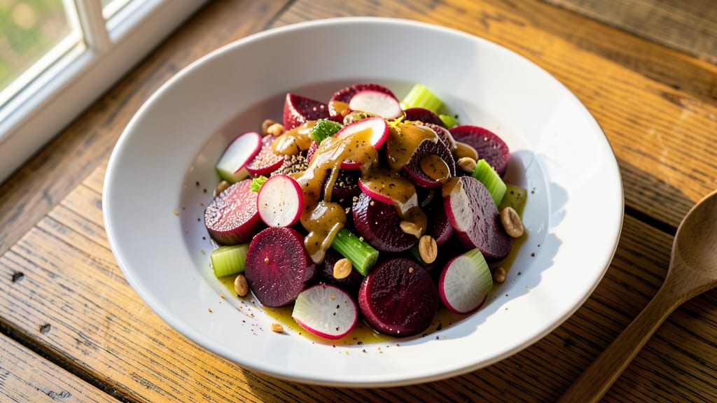Pickled Beet Salad Recipe With White Vinegar: Tangy-Sweet Beets and Crisp Celery Crowns
