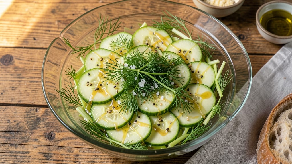 Café Max Cucumber Salad Recipe: Dill-Infused Freshness With Crunchy Celery Crowns
